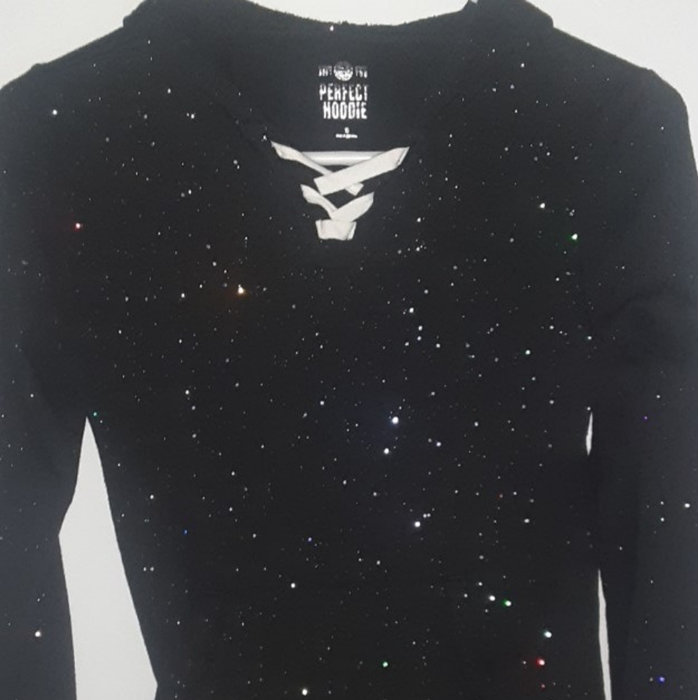 Girl's size10 black sparkly hoodie